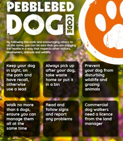 The front cover of the Pebblebed Heaths Dog Code