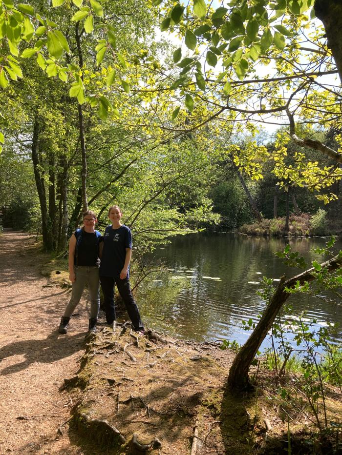 Photo of Warden Claire and volunteer, Millie