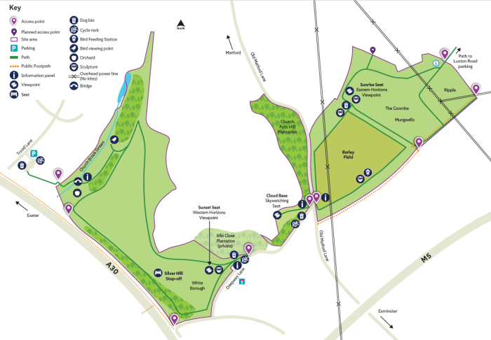A map of Ridgetop Park
