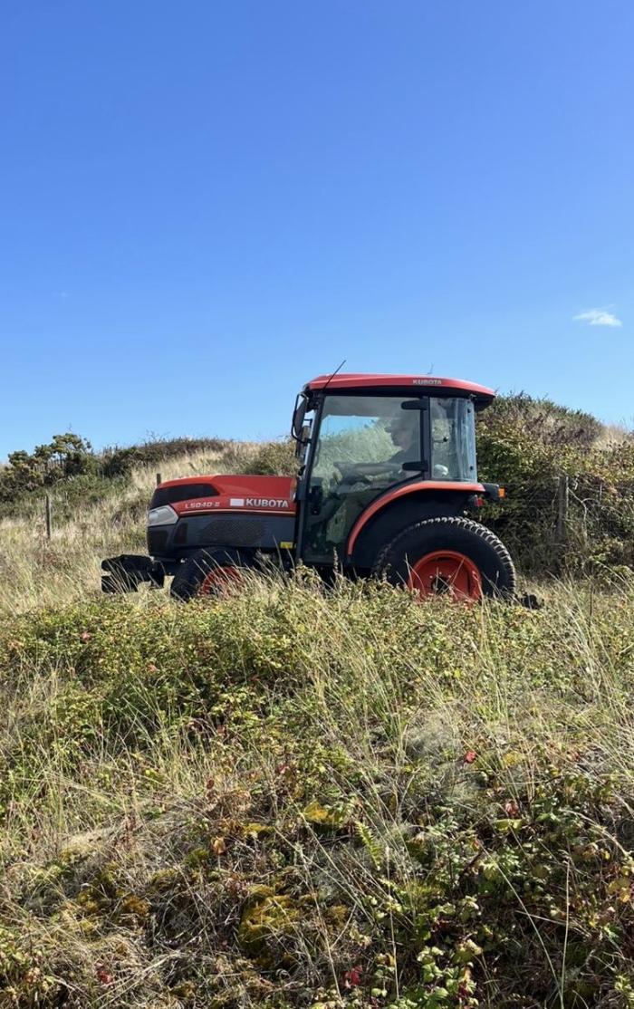 Rayan in a tractor
